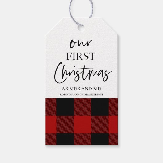 Red Buffalo Pset en onze eerste kerst Cadeaulabel (Voorkant)