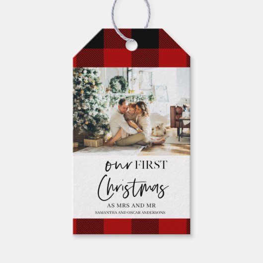 Red Buffalo Pset en onze eerste kerst Cadeaulabel (Voorkant)