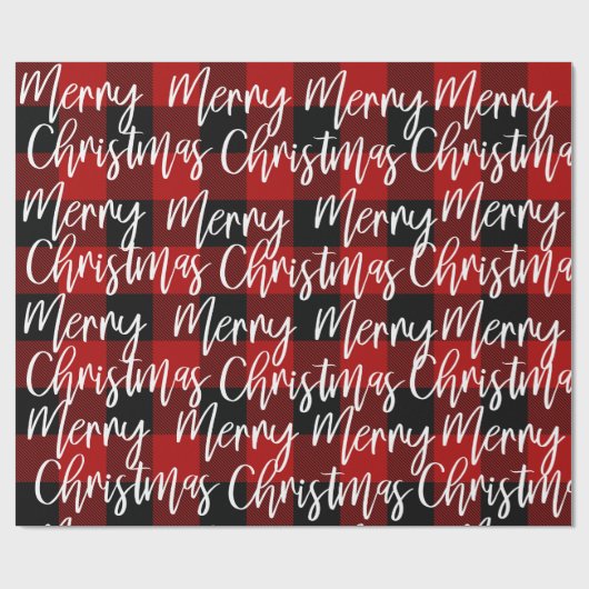 Red Buffalo Pset en vrolijk kerstfeest Cadeaupapier (Vlak)