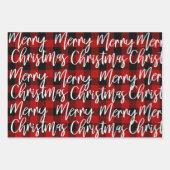 Red Buffalo Pset en vrolijk kerstfeest Inpakpapier Vel (Voorkant 3)