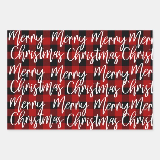 Red Buffalo Pset en vrolijk kerstfeest Inpakpapier Vel (Voorkant)