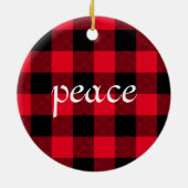 Red Buffalo Pset en White Peace Dove Keramisch Ornament (Achterkant)