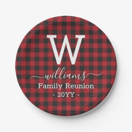 Red Buffalo Pset Family Reunion Monogramed Papieren Bordje