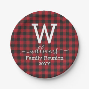 Red Buffalo Pset Family Reunion Monogramed Papieren Bordje