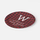 Red Buffalo Pset Family Reunion Monogramed Papieren Bordje (Gekanteld)
