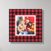 Red Buffalo Pset Farmhouse kerstfoto Canvas (Voorkant)