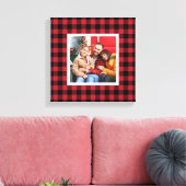 Red Buffalo Pset Farmhouse kerstfoto Canvas (Insitu (Woonkamer))