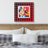 Red Buffalo Pset Farmhouse kerstfoto Canvas (Insitu (Slaapkamer))