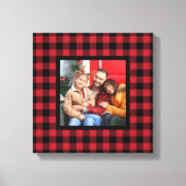 Red Buffalo Pset Farmhouse kerstfoto Canvas Afdruk (Voorkant)
