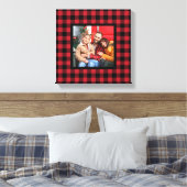 Red Buffalo Pset Farmhouse kerstfoto Canvas Afdruk (Insitu (Slaapkamer))