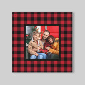 Red Buffalo Pset Farmhouse kerstfoto Canvas Afdruk