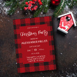 Red Buffalo Pset Flannel Kerstfeest Kaart<br><div class="desc">Bereid uw gasten voor op uw prettige feestdag met uw uitnodiging voor de Red Buffalo Pset Flannel met kerstfeest. Fun,  rustic en teruggezet. Bekijk ons collectie voor verschillende ontwerpopties.</div>