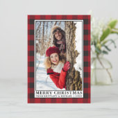 Red Buffalo Pset-framed Couple met kerstmis Feestdagenkaart (Staand voorkant)