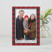 Red Buffalo Pset Framed Familie met Kerstmis Feestdagenkaart (Staand voorkant)