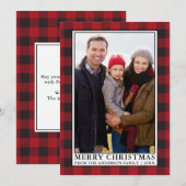 Red Buffalo Pset Framed Familie met Kerstmis Feestdagenkaart (Voorkant / Achterkant)