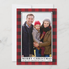 Red Buffalo Pset Framed Familie met Kerstmis Feestdagenkaart