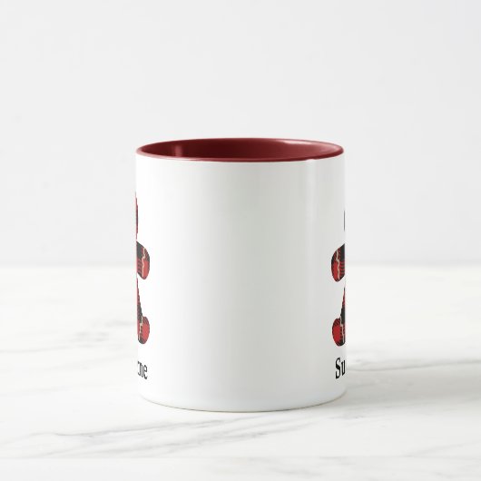 Red Buffalo Pset Gingerbrood Man Monogram Koffie Mok (Midden)