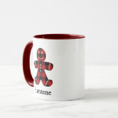 Red Buffalo Pset Gingerbrood Man Monogram Koffie Mok (Voorkant links)