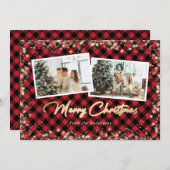 Red Buffalo Pset Gold met kerstmis Feestdagenkaart (Voorkant / Achterkant)