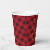 Red Buffalo Pset Gold Snowflake Merry kerst Papieren Bekers (Rechts)