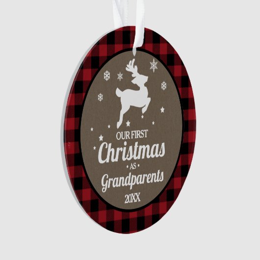 Red Buffalo Pset grootouders 1 Kerstmis Ornament (voorkant)