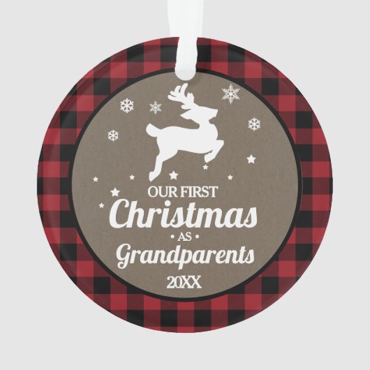 Red Buffalo Pset grootouders 1 Kerstmis Ornament (achterkant)