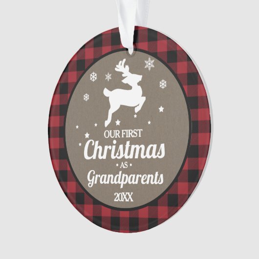 Red Buffalo Pset grootouders 1 Kerstmis Ornament (voorkant)