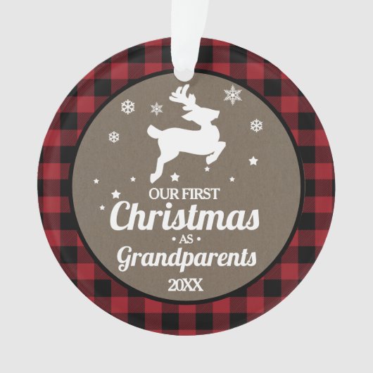 Red Buffalo Pset grootouders 1 Kerstmis Ornament (voorkant)