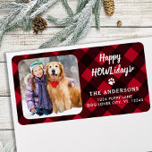 Red Buffalo Pset Happy HOWLidays Aangepaste foto Etiket