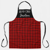 Red Buffalo Pset Head Chef Name Gift voor hem Schort (Voorkant)