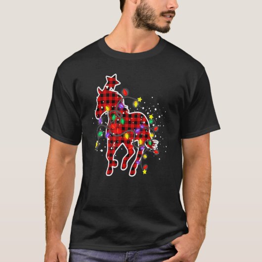 Red Buffalo Pset Horse kerstpyjama's T-shirt (Voorkant)
