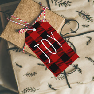 Red Buffalo Pset & Joy Happy Holiday Cadeaulabel