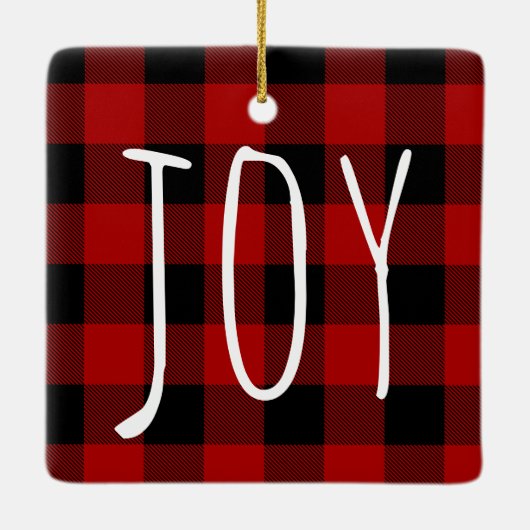 Red Buffalo Pset & Joy | Happy Holiday Keramisch Ornament (Achterkant)