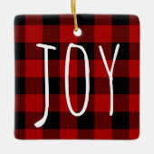Red Buffalo Pset & Joy | Happy Holiday Keramisch Ornament (Voorkant)