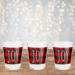 Red Buffalo Pset & Joy Happy Holiday Shot Glas