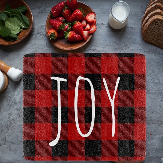 Red Buffalo Pset & Joy | Happy Holiday Snijplank