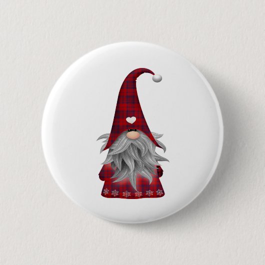Red Buffalo Pset-kerstfeest Gnome Ronde Button 5,7 Cm (Voorkant)