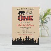 Red Buffalo Pset Lumberjack 1st Birthday Kaart (Staand voorkant)