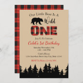 Red Buffalo Pset Lumberjack 1st Birthday Kaart (Voorkant / Achterkant)