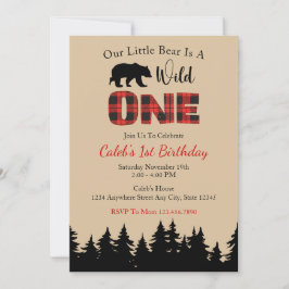Red Buffalo Pset Lumberjack 1st Birthday Kaart