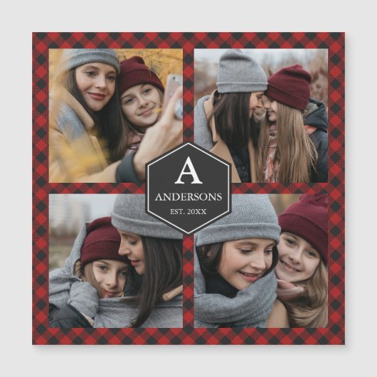 Red Buffalo Pset Lumberjack Family Photo Collage (Voorkant)