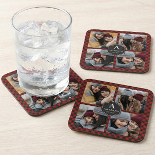 Red Buffalo Pset Lumberjack Family Photo Collage Bier Onderzetter