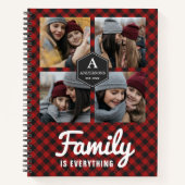 Red Buffalo Pset Lumberjack Family Photo Collage Notitieboek (Voorkant)