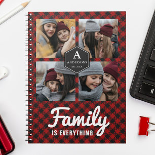Red Buffalo Pset Lumberjack Family Photo Collage Notitieboek