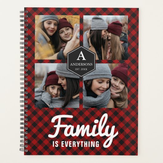 Red Buffalo Pset Lumberjack Family Photo Collage Planner (Voorkant)