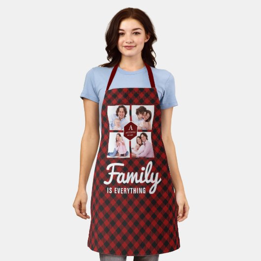 Red Buffalo Pset Lumberjack Family Photo Collage Schort (Gedragen)