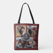 Red Buffalo Pset Lumberjack Family Photo Collage Tote Bag (Achterkant)