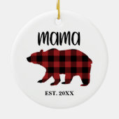 Red Buffalo Pset Mama Beer Holiday Gift Keramisch Ornament (Achterkant)