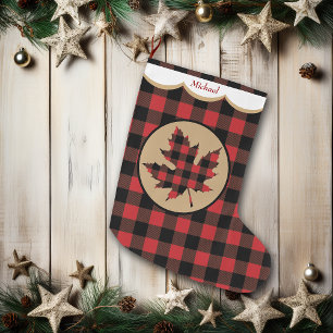 Red Buffalo Pset Maple Leaf Persoonlijk Grote Kerstsok