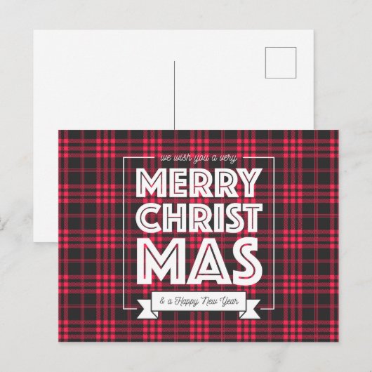 Red Buffalo Pset Merry kerst Briefkaart (Voorkant / Achterkant)
